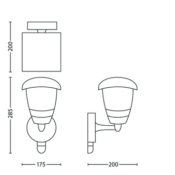 Philips buitenlamp MyGarden Creek zwart met bewegingssensor up