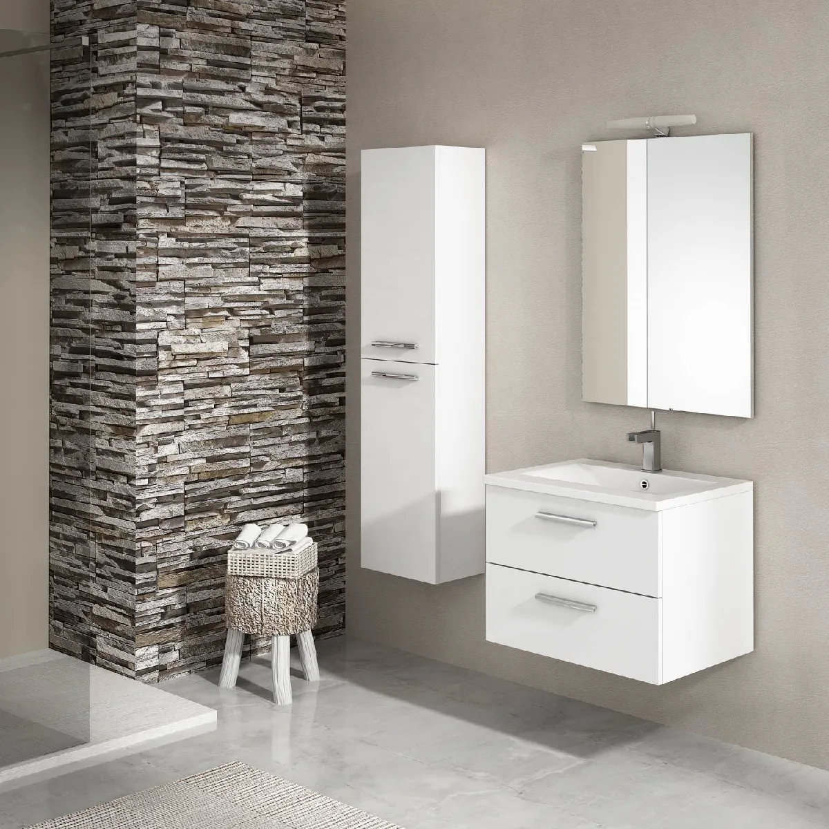 Mennza Ensemble Cordoba - Meuble 60 Blanc