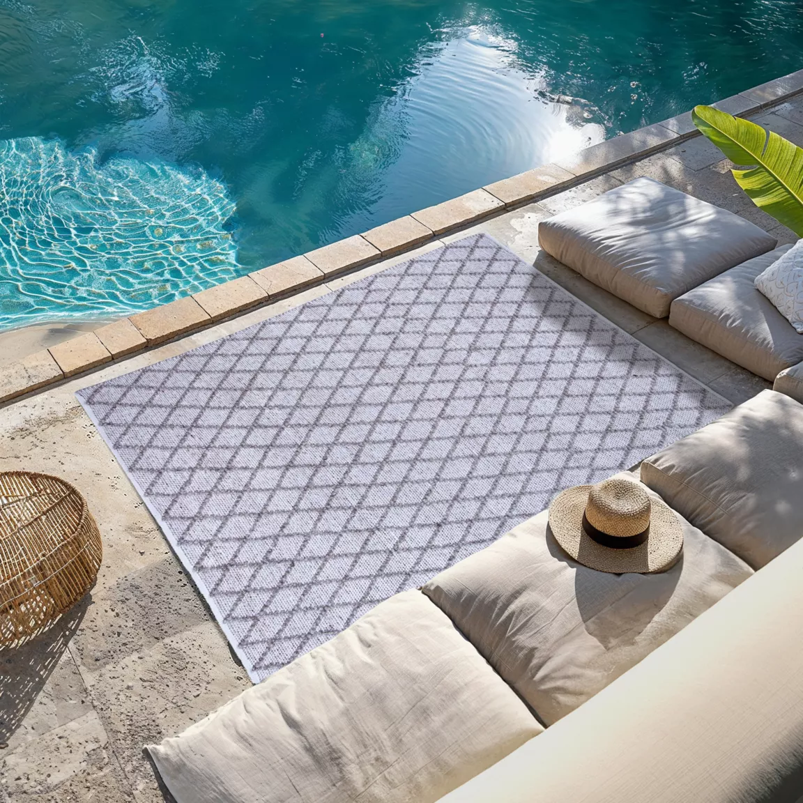 Tapis d'extérieur rectangulaire (120 x 170 cm) Orlando Sable