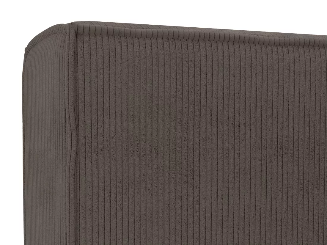 Lit coffre 140 x 190 cm - Velours côtelé - Taupe + Matelas - TIMANO de Pascal Morabito
