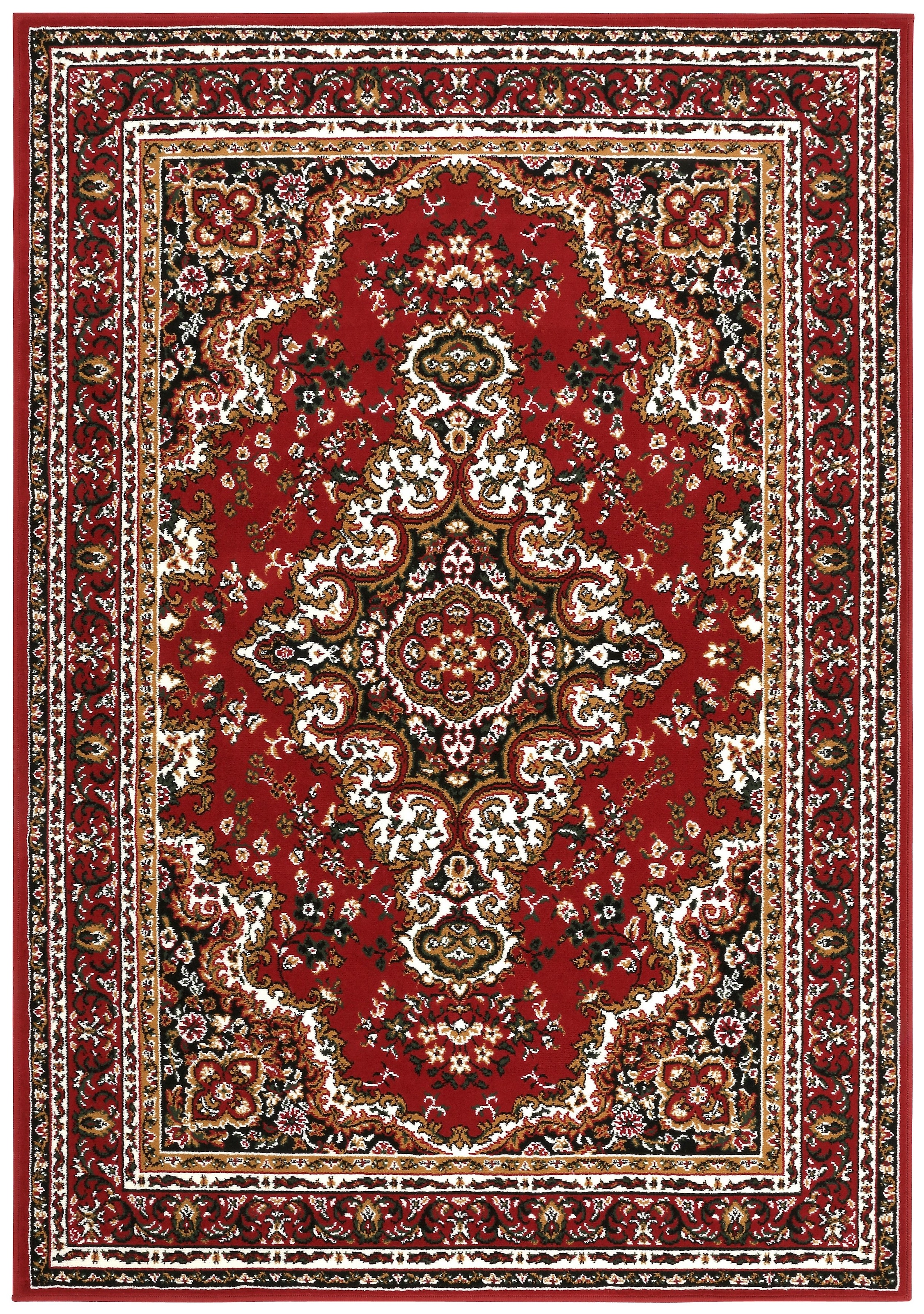 GOODproduct Teppich »Oriental, Made in Belgium« rechteckig 7 mm Höhe Orient-Optik, mit Bordüre, Teppich, Kurzflor, Weich, Kundenliebling