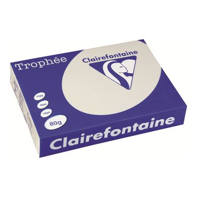 Clairefontaine Trophée - Papier couleur - A4 (210 x 297 mm) - 80 g/m² - Ramette de 500 feuilles - gris perle