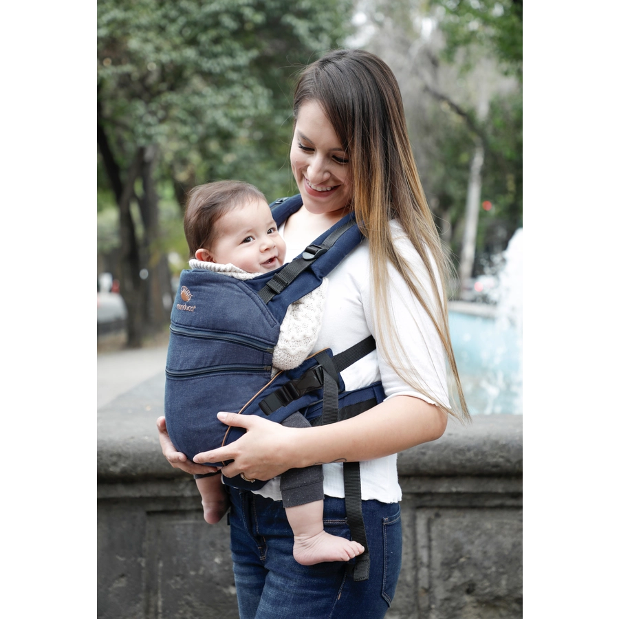manduca Babytrage XT Cotton Denimblue-Toffee
