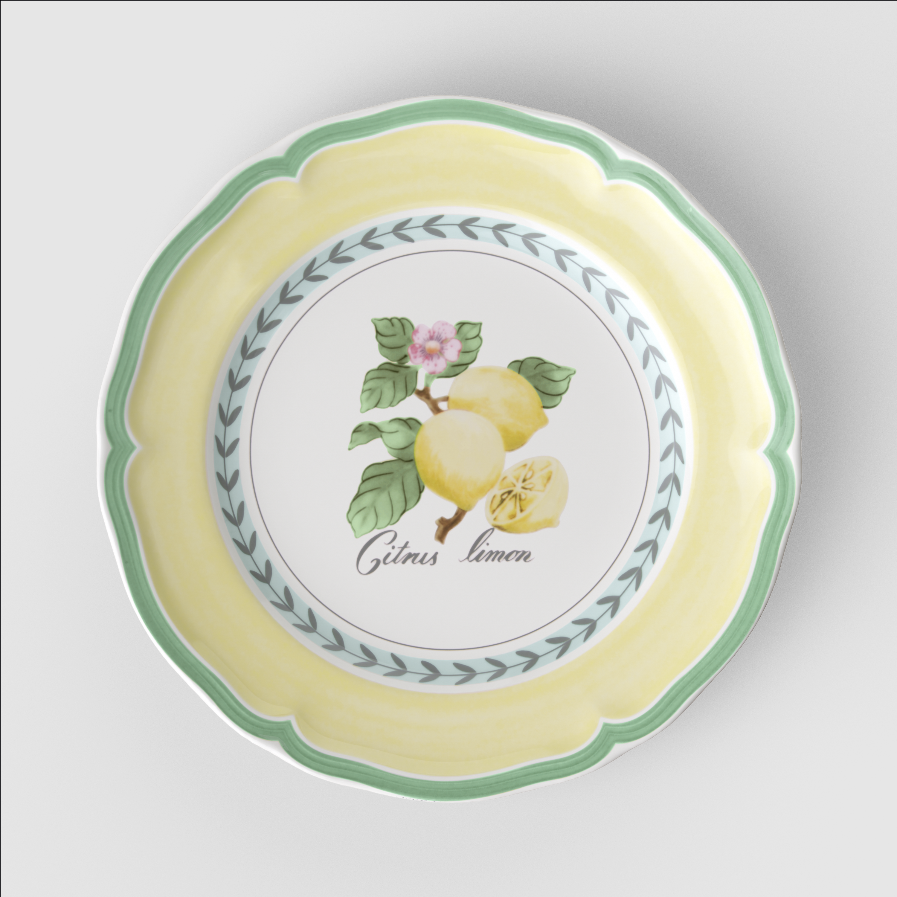 French Garden Appetizer and dessert plate Multi-colored, 8.2'', Premium Porcelain
