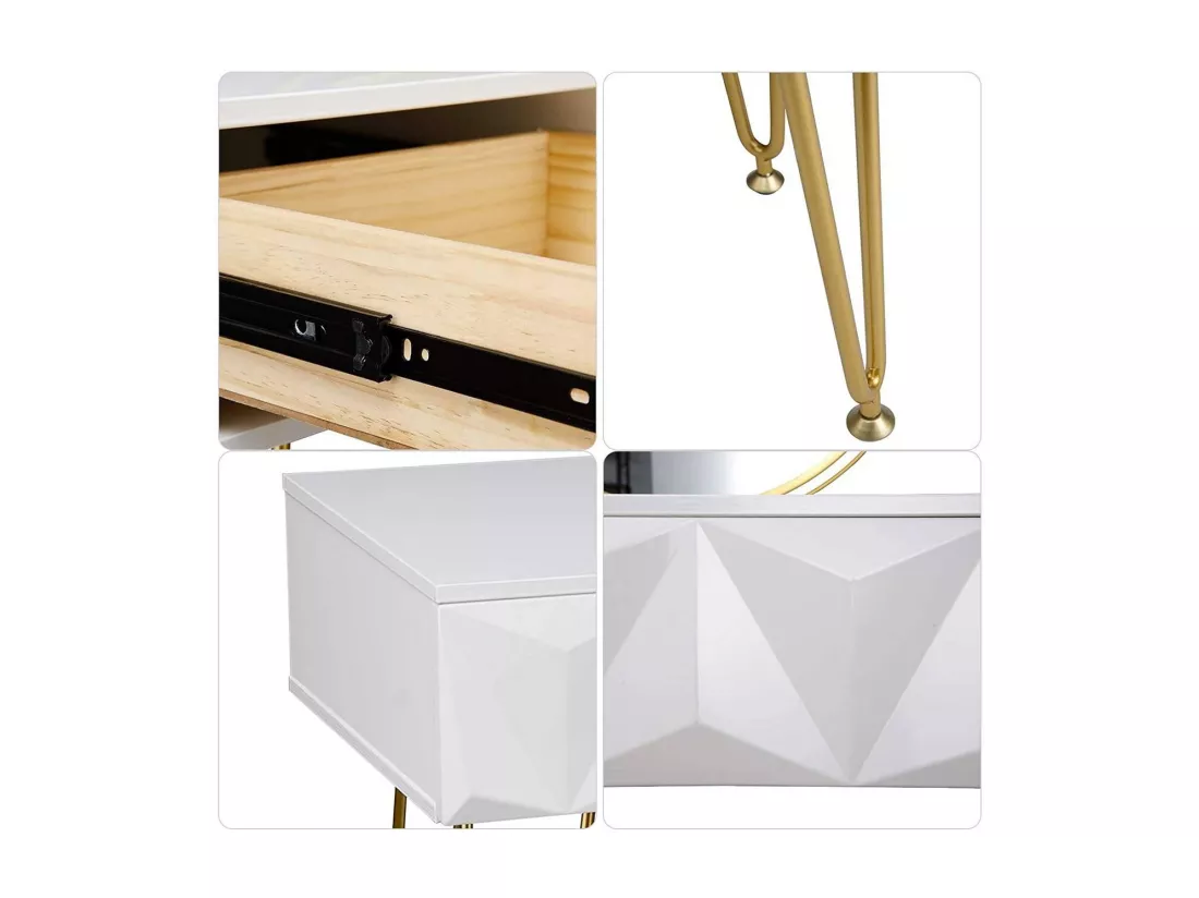 Coiffeuse avec tabouret et blanche 100 x 40 x 79 cm 19_0000184