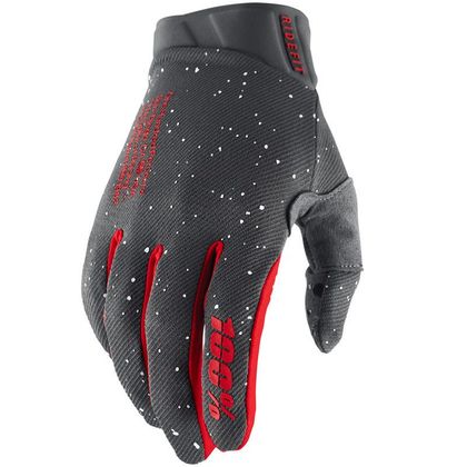 Gants cross 100% RIDEFIT - MARS 2023 - Gris / Rouge