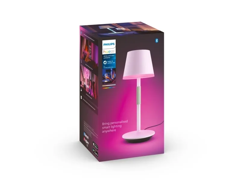 Philips Hue White and Color Ambiance Go - Bordlampe - LED - klasse G - 16 millioner farver - hvid, salviegrønt greb