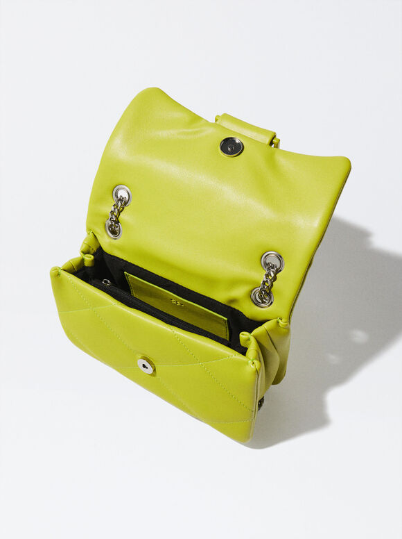 Bolsa acolchoada com corrente - Verde