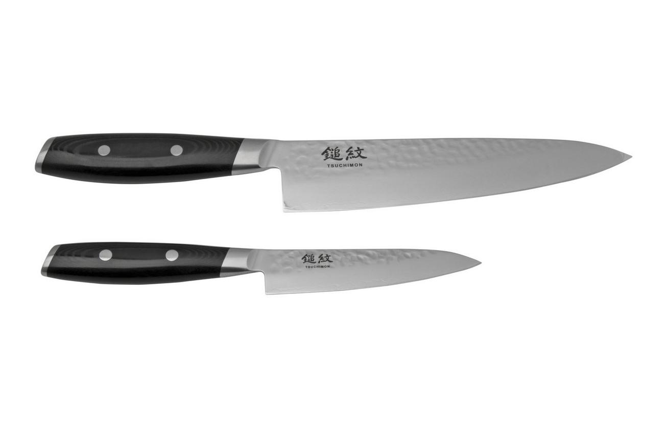Yaxell Tsuchimon 36753, 3-delige giftset koksmes, universeelmes en messenslijper