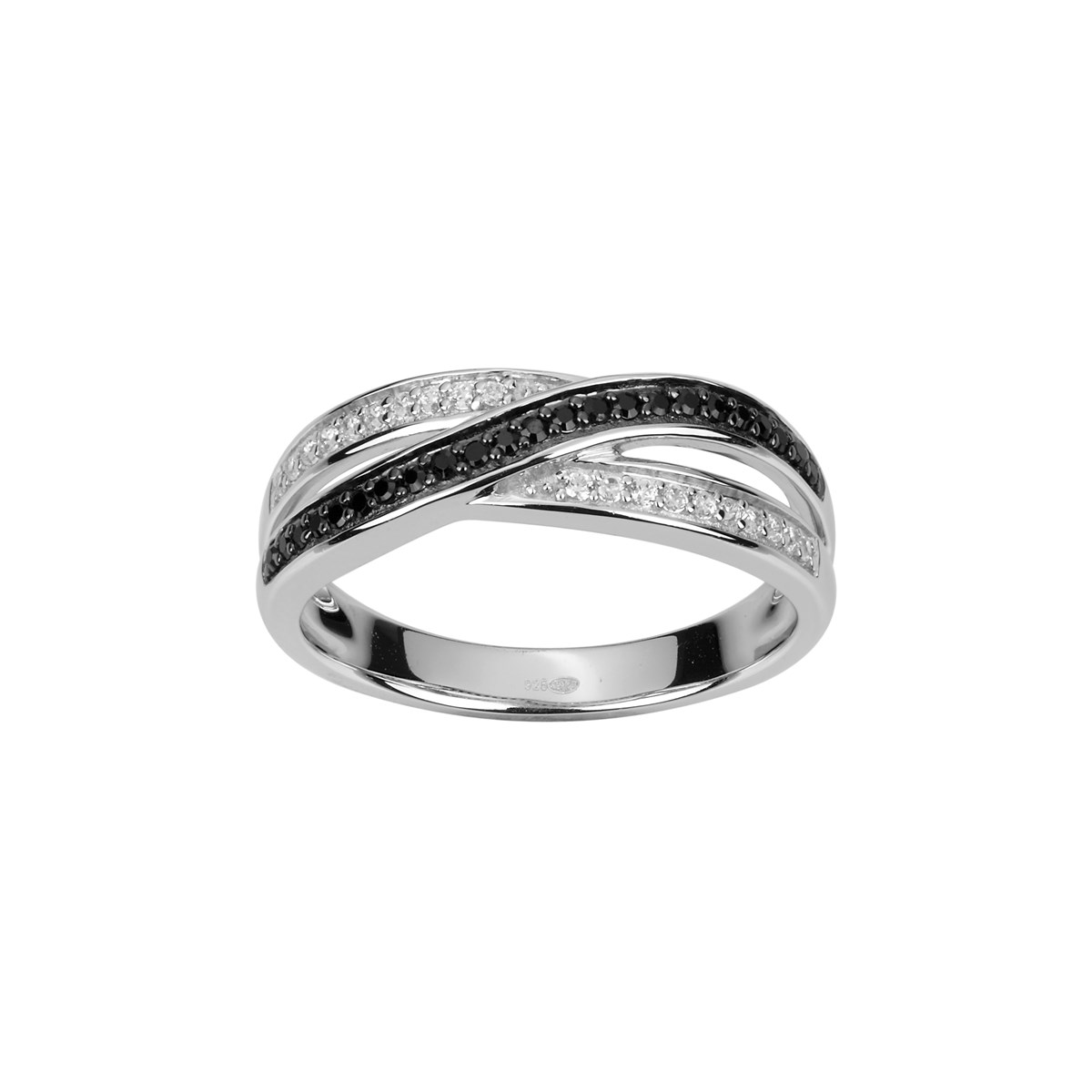 Bague en Argent avec oxyde de zirconium noir