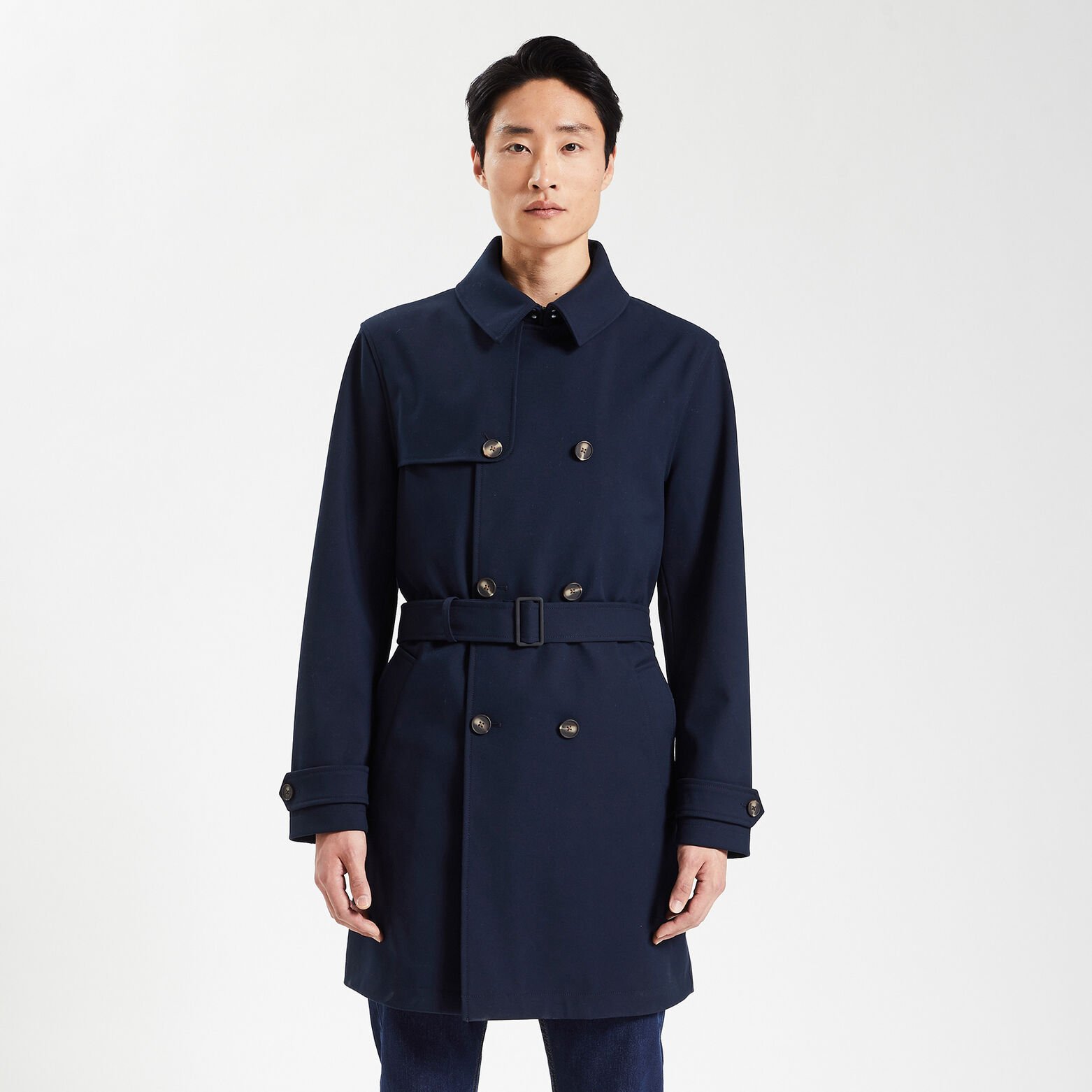 Trench ceinturé Bleu foncé