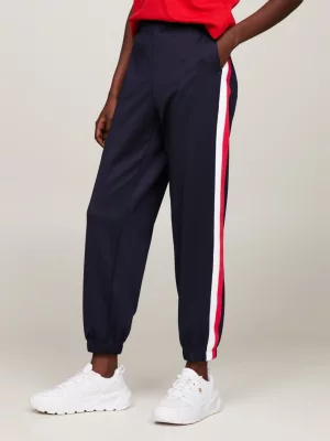 Calça de moletom Sport Global com listras e punhos canelados