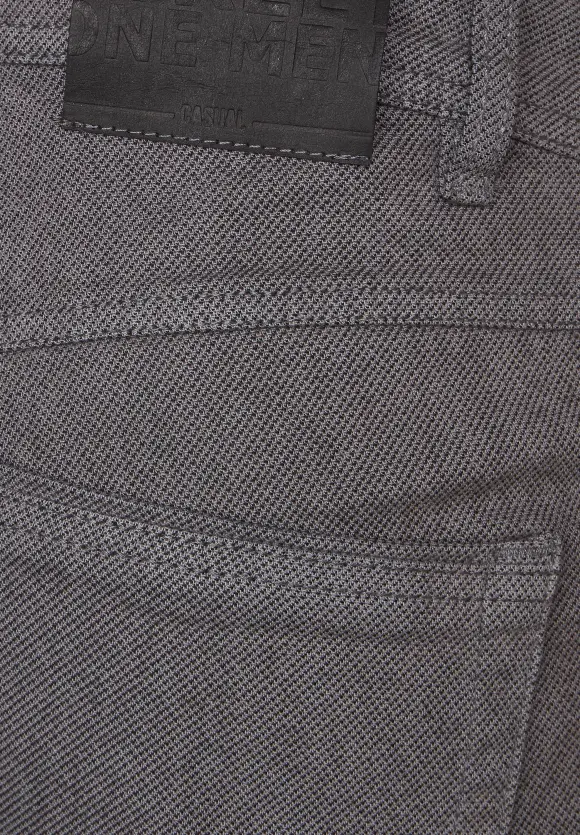 Slim Fit Hose mit Struktur - carbon grey
