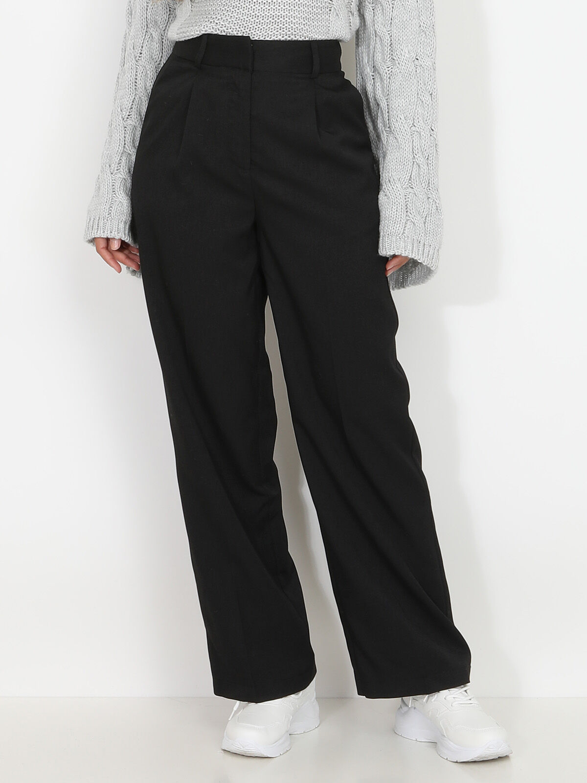 Pantalon à pinces ample- Noir