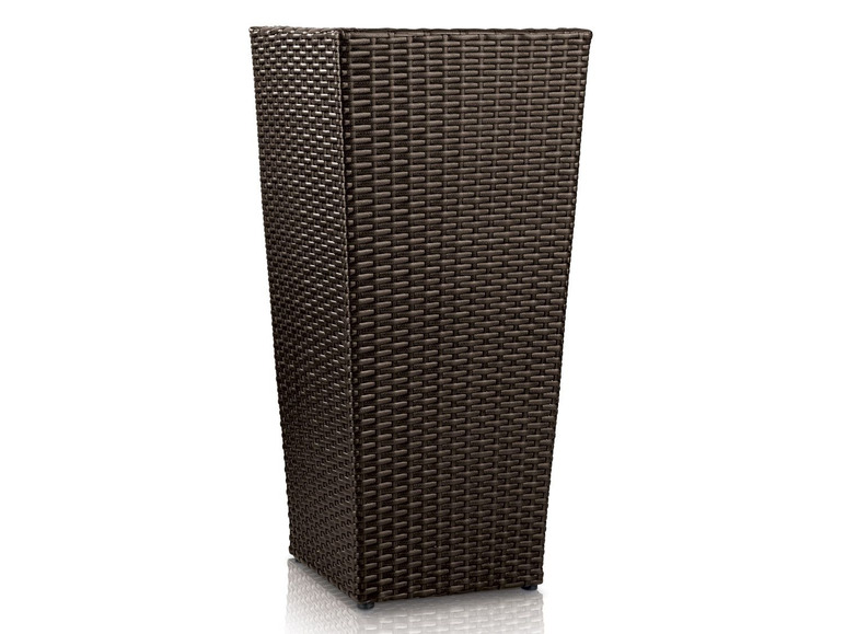 Wicker plantenbak bruin