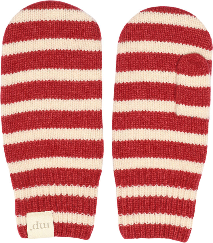 mpKids Bergen striped mittens Scarlet smile