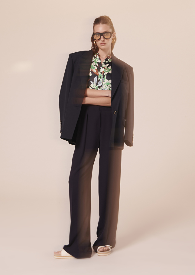 Pantalon Parigibleu nuit en crêpe