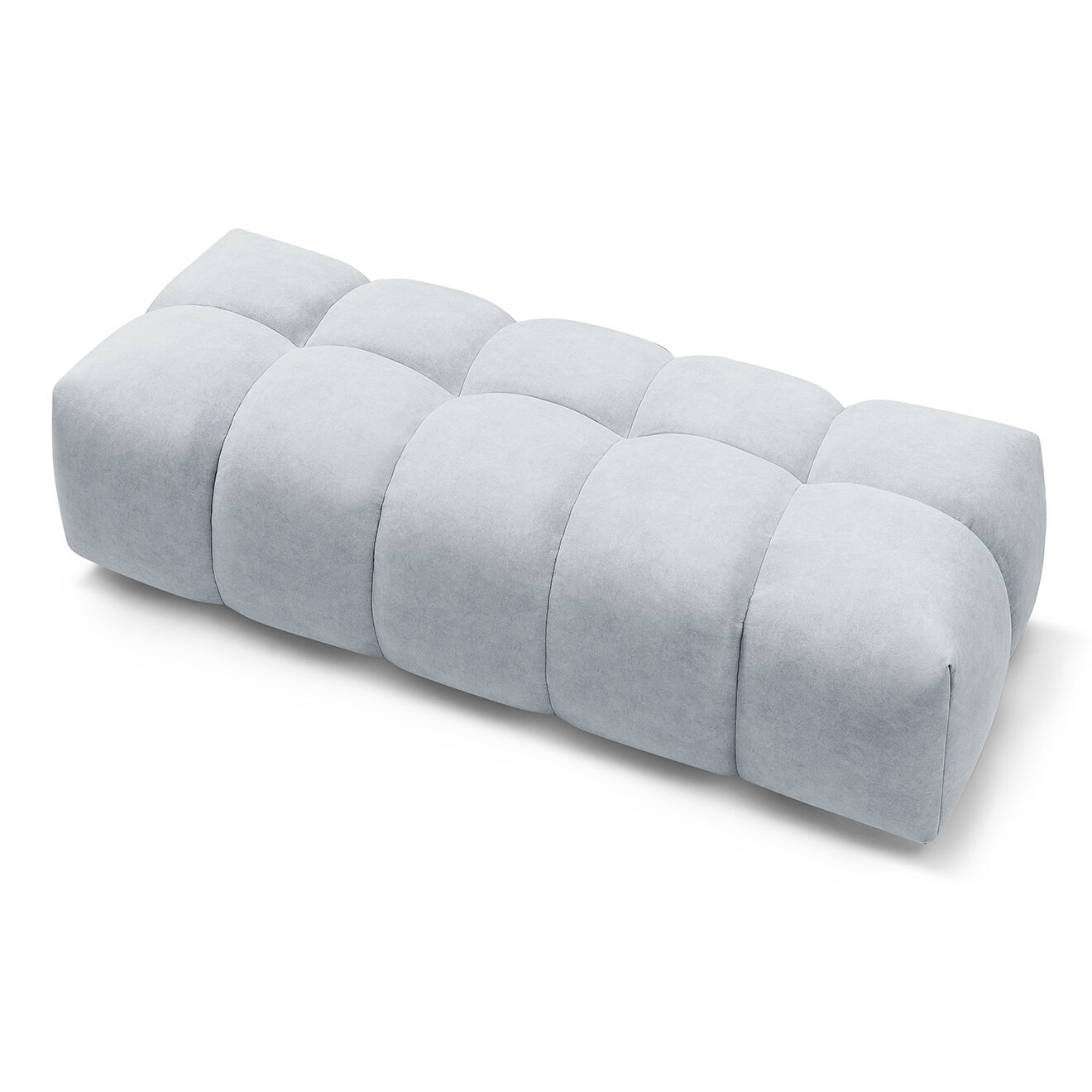 Bobochic Pouf en Velours Mont-Blanc gris clair - 180x66x48 cm