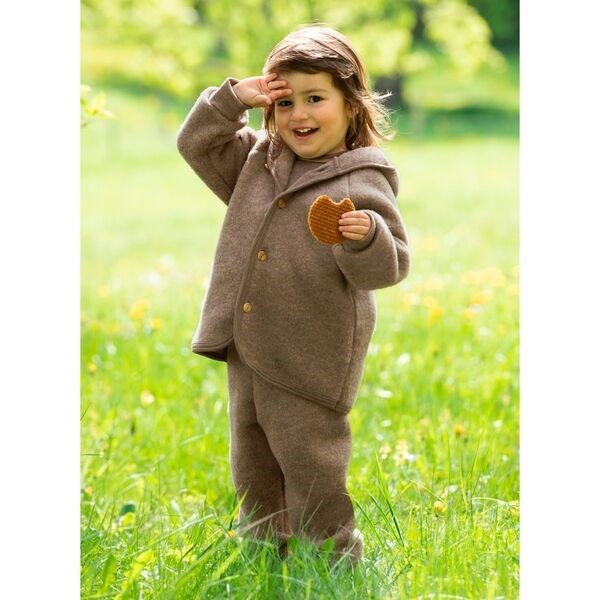 Hooded Cardigan m. Træknapper Walnuss Mélange