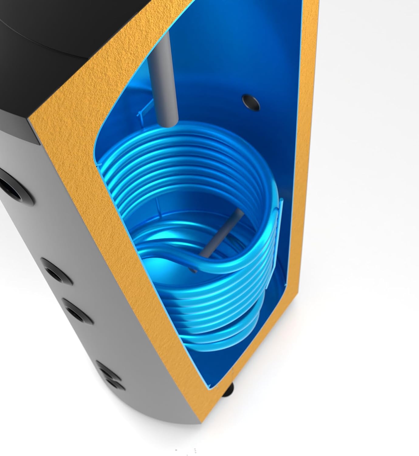 SUNEX® Warmwasserspeicher 200L mit 1 Wärmetauscher, Wärmepumpenspeicher, bis 110°C, emailliert, Magnesiumanode, Wärmedämmung, Boiler, Warmwasserbereiter, Solar Speicher