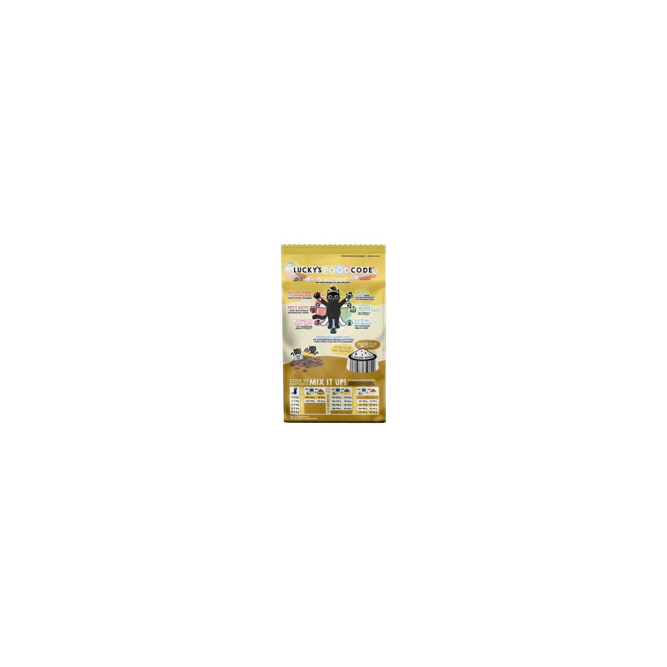 Lucky Lou Food Code Trockenfutter Katze, Kitten, Geflügel und Huhn 1,7 kg