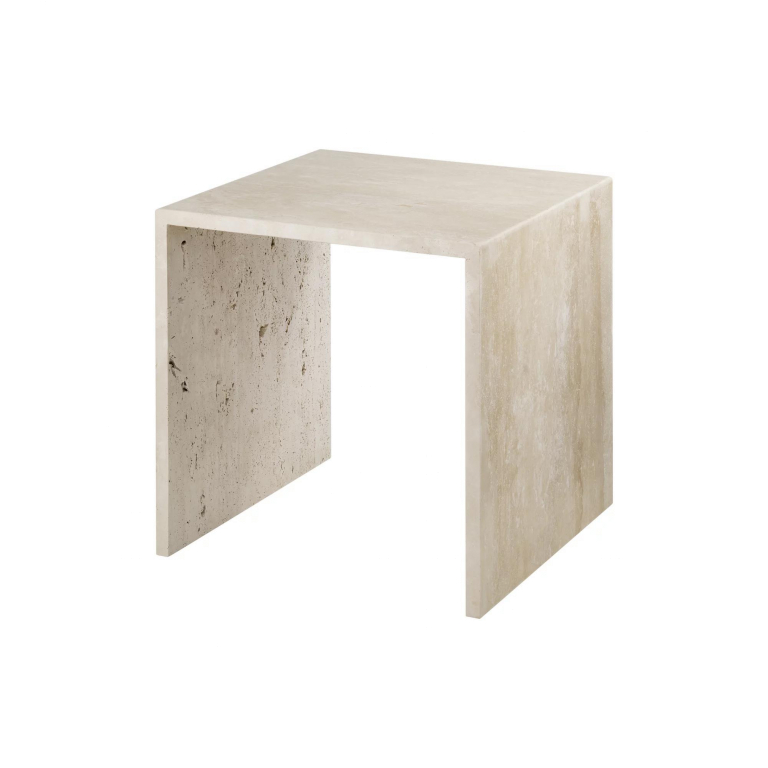 Blomus Varu bijzettafel set van 2 travertijn