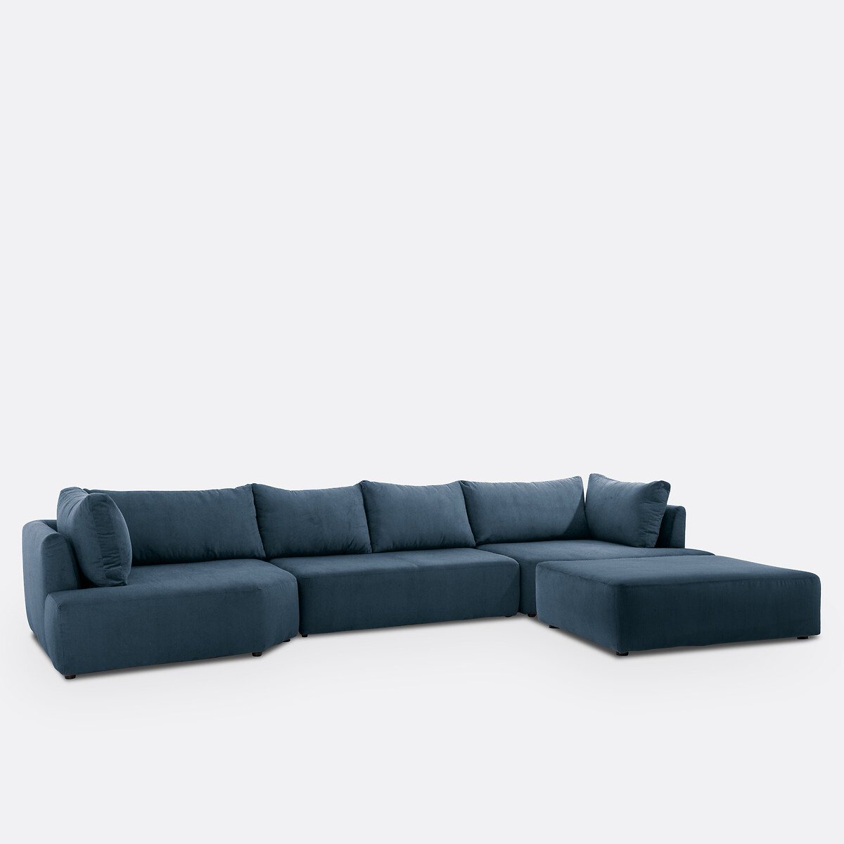 LA REDOUTE INTERIEURS<br>Puff com nervuras de veludo, Monica