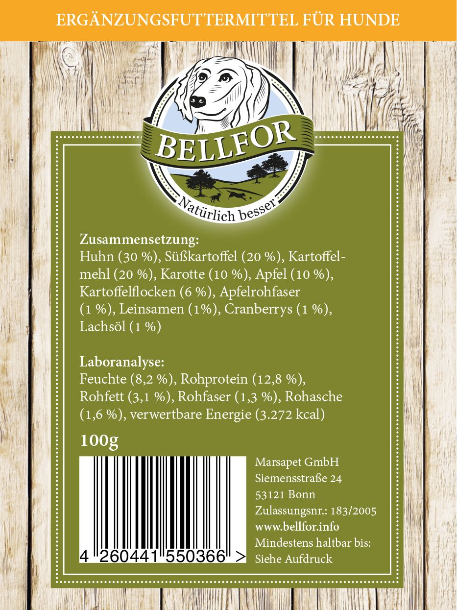 Bellfor Sparset Nr. 4. Gutshof Schmaus + Enten Fleischstreifen + Knabber Schmaus