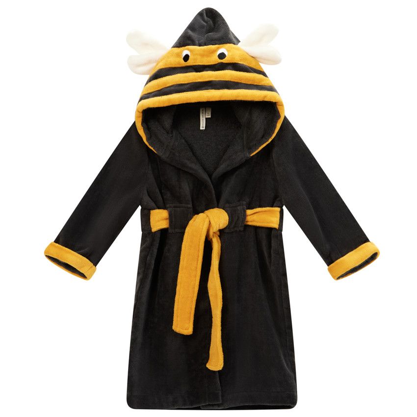 Peignoir de bain éponge Abeille - Gris foncé