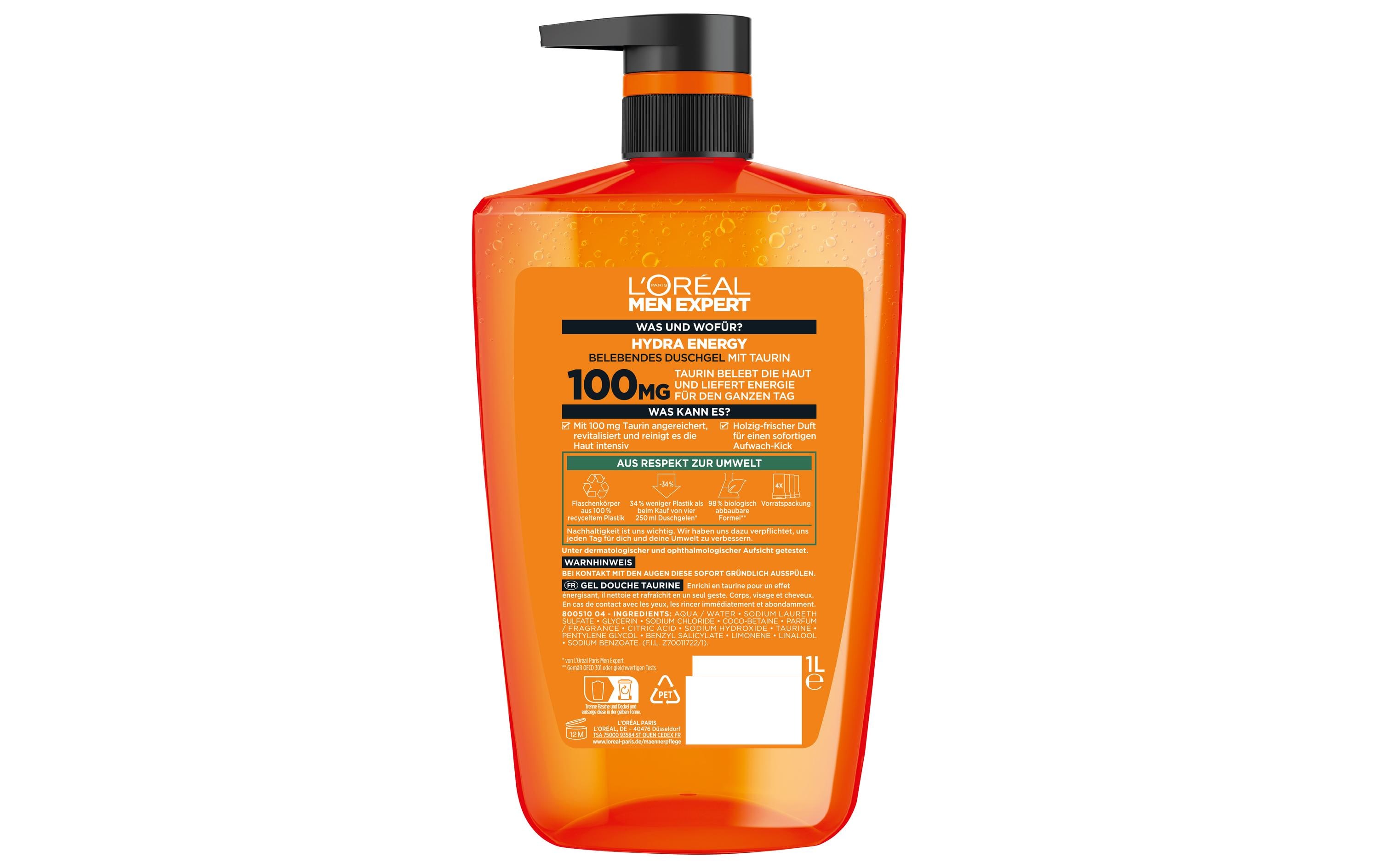 Shampoo Hydra Energy Aufwach-Kick 1000 mlErfrischendes Duschgel speziell für Männer für Körper, Gesicht und Haare