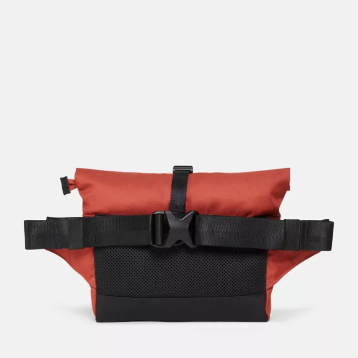 Bolsa transversal unissex para caminhadas na cor vermelha.