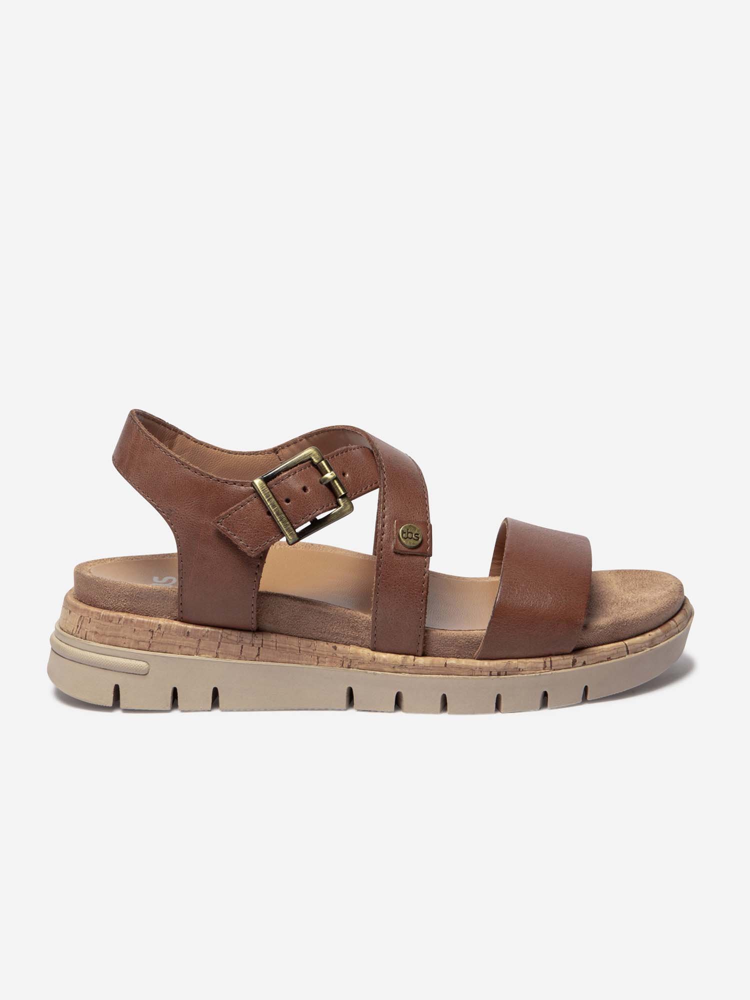 Sandales Femme Semelle Mi-Haute Cuir Marron
