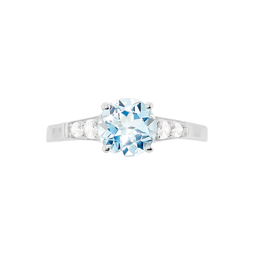 Bague Maysara Or Blanc Topaze Et Oxyde De Zirconium