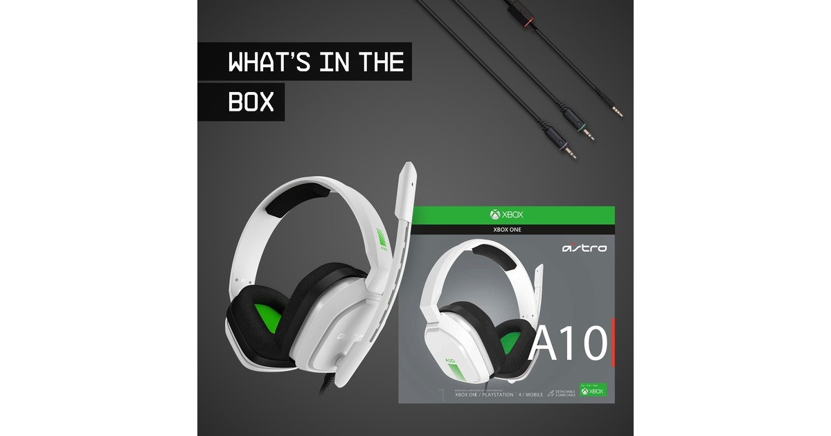 ASTRO GamingA10 headset over-ear gaming headset  (Wit/groen, Pc)