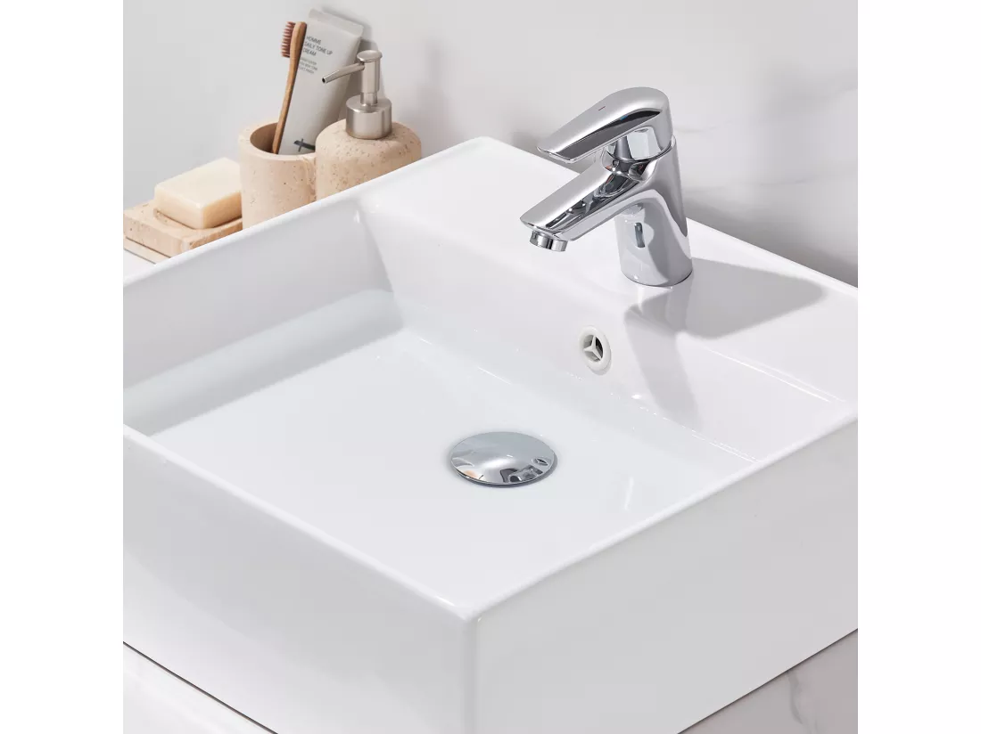 Auralum max 2pcs Bonde de Lavabo avec Trop Plein,Bonde de Lavabo Pop Up Valve,Bonde de Lavabo avec Panier à Crépine pour Salle de Bain,Chromé
