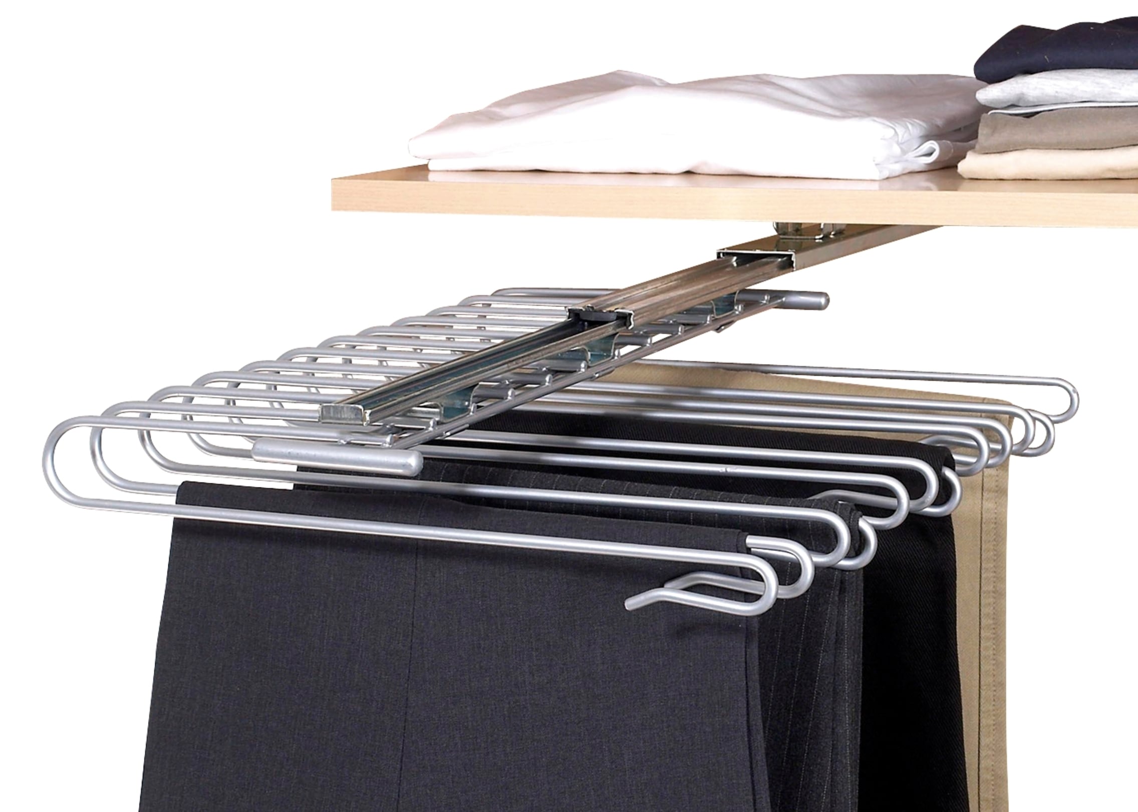 WENKO Hosenauszug »Modell Universal« Schrankauszug  für 12 Hosen, Hosenhalter für den Kleiderschrank