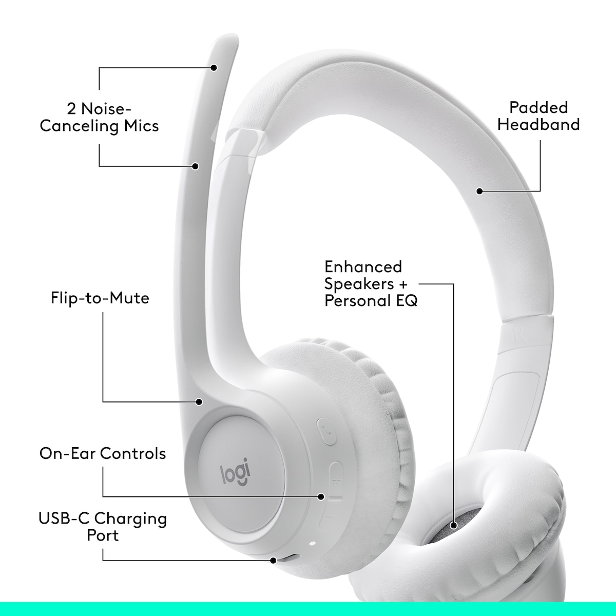 Logitech Zone 300 trådløst headset (off white)