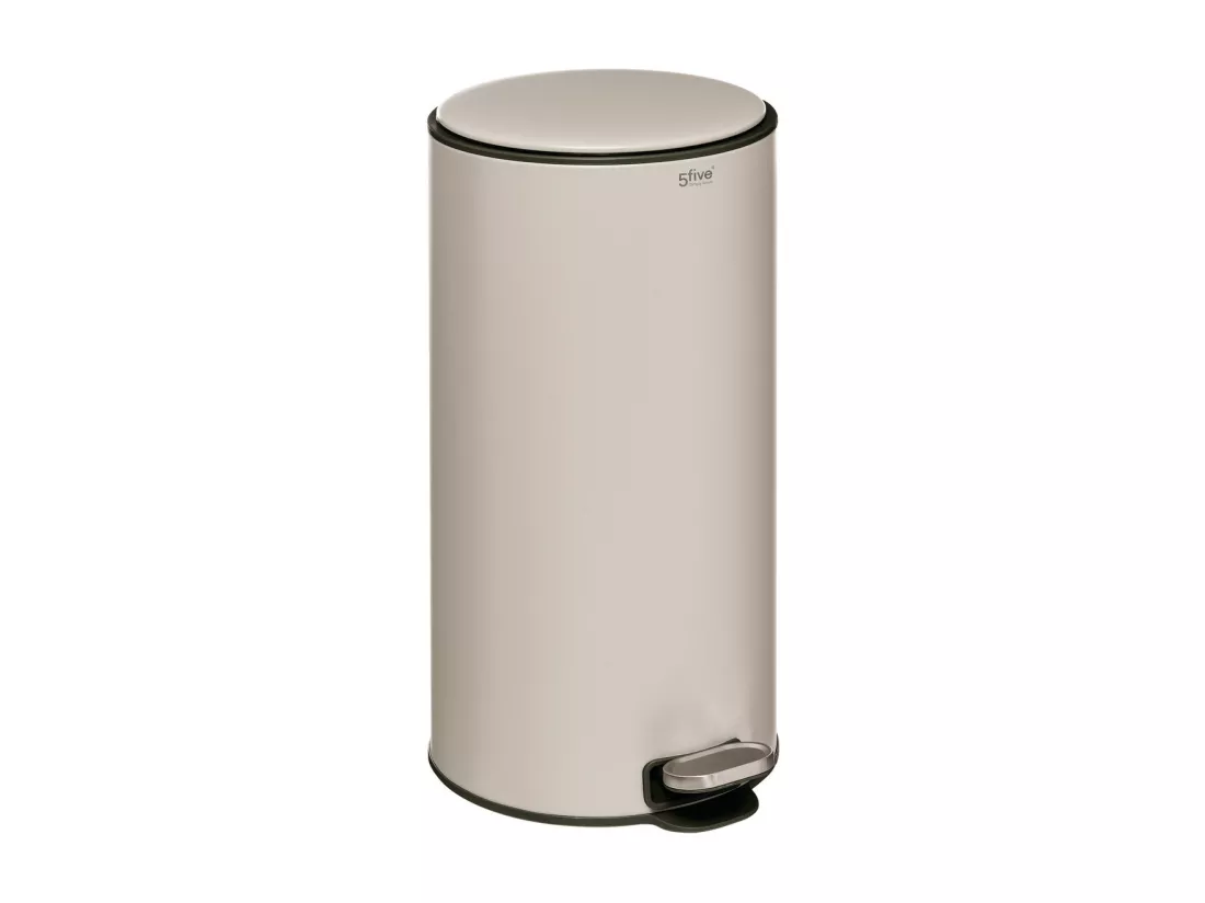 Poubelle ronde 30 Litres en Métal Beige argile