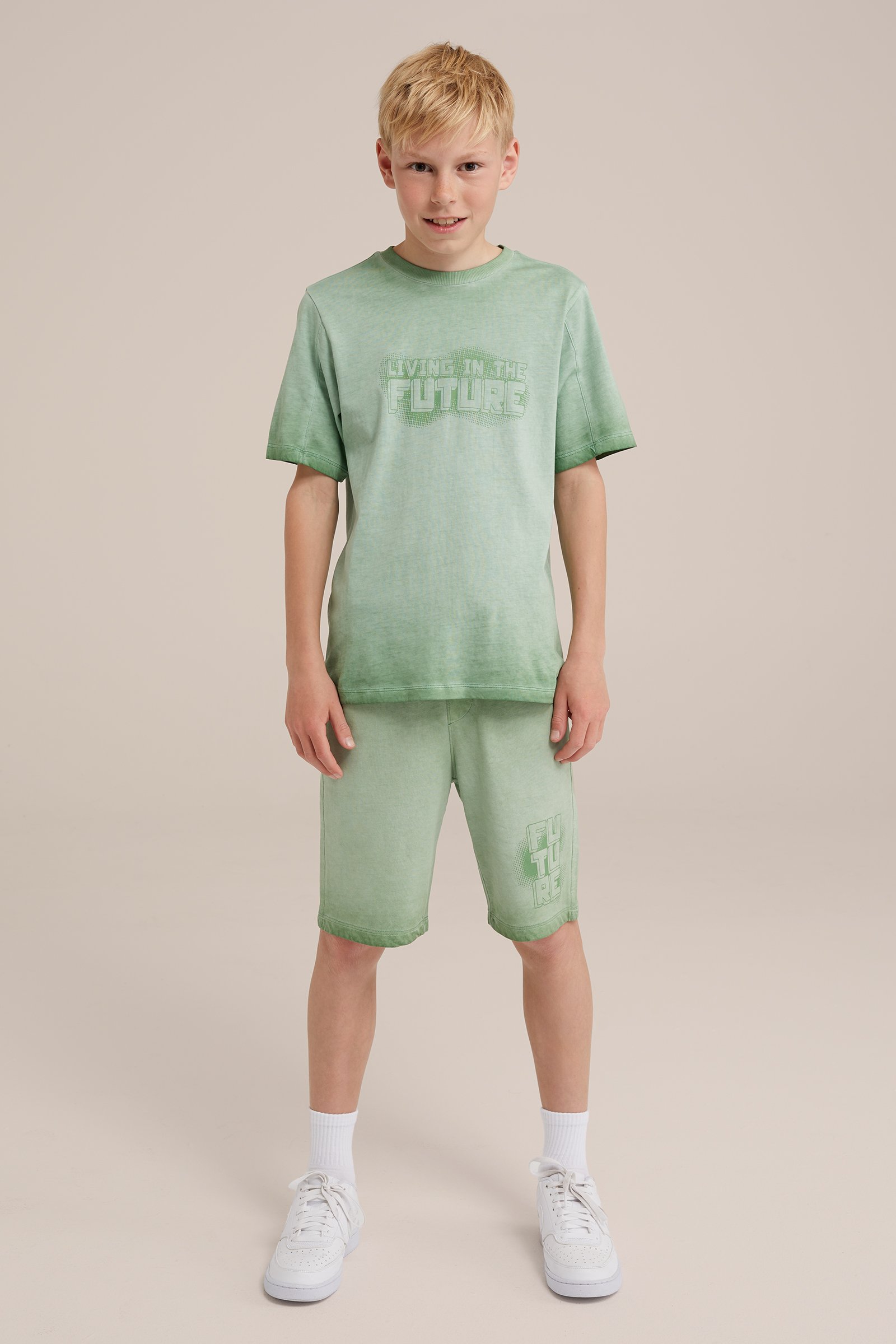 Jongens sweatshort met dessin WE Fashion Khaki