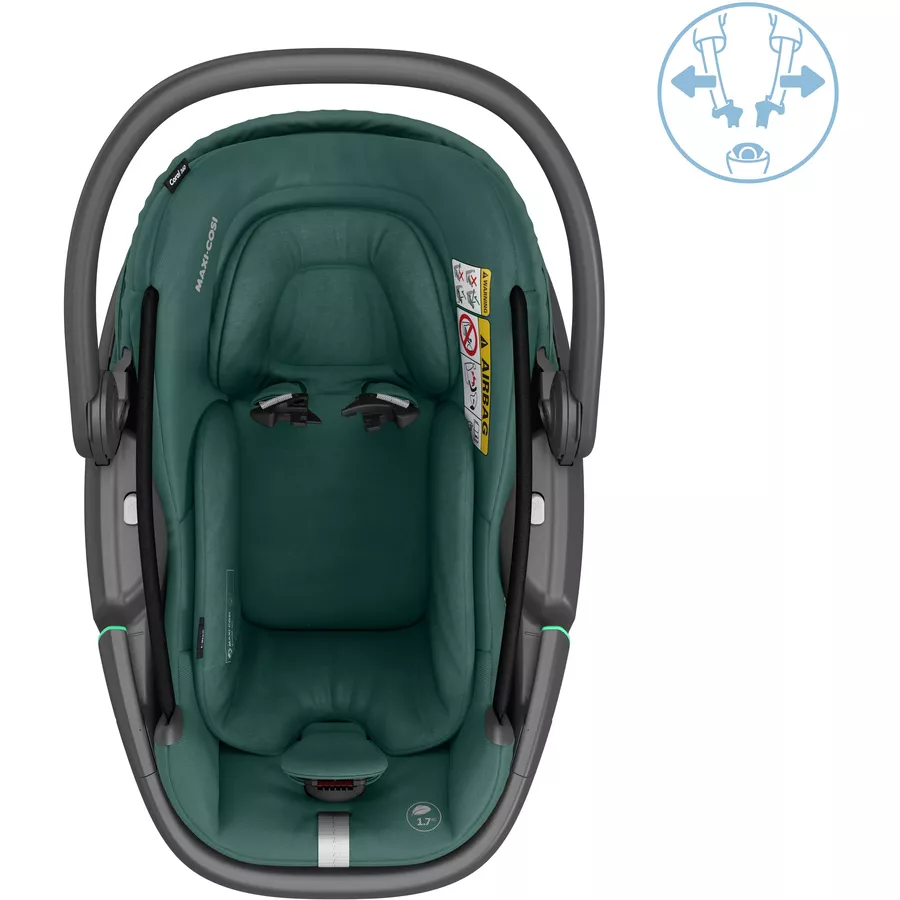 MAXI COSI Set Babyschale Coral 360 Essential Green plus Basisstation FamilyFix 360