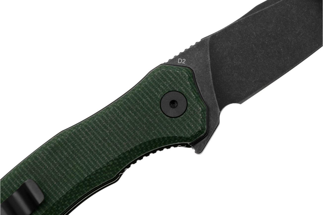 QSP Knife Walrus QS151-C2 Black, Green Micarta, zakmes