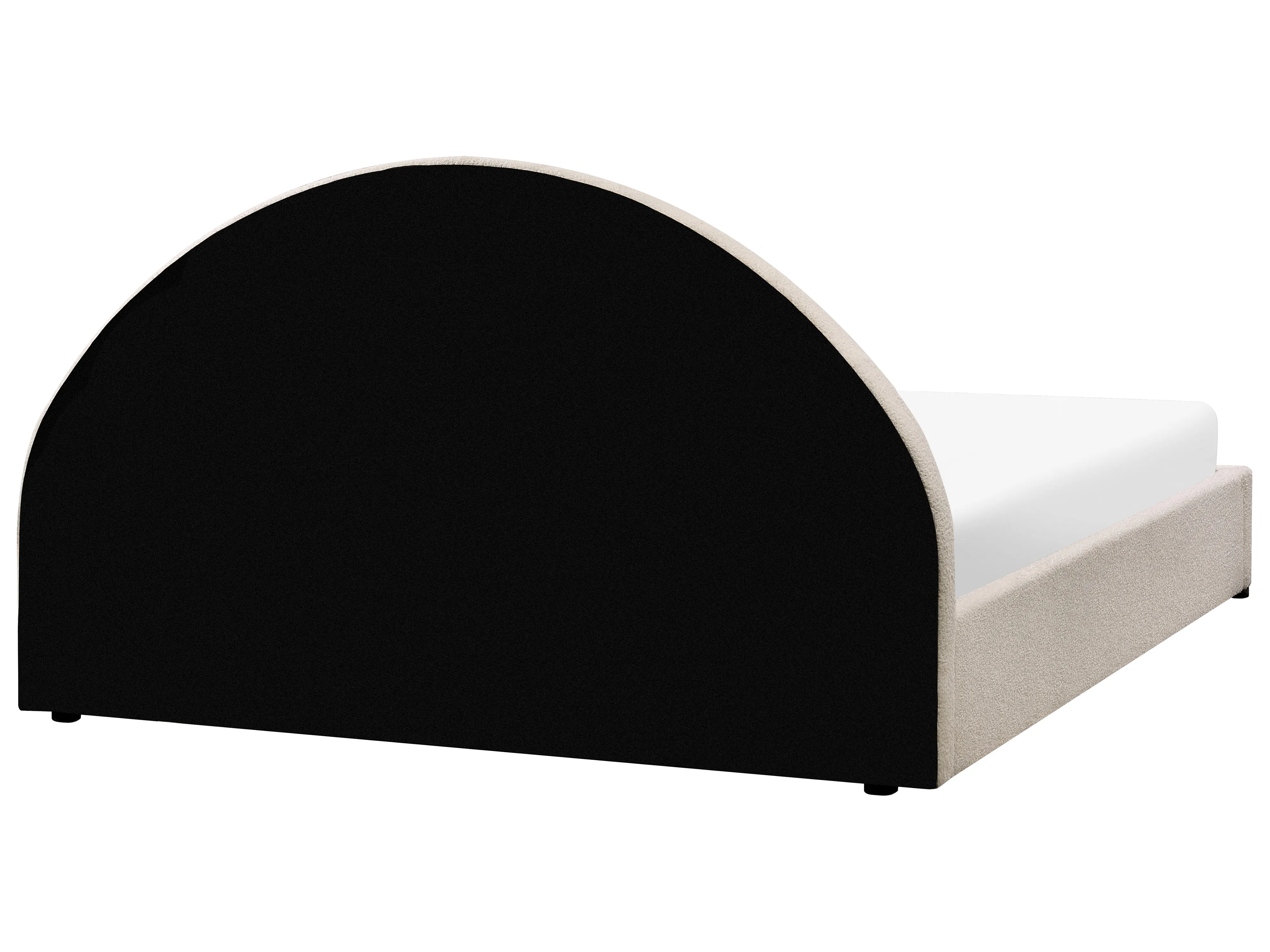 Bed met opbergruimte Bouclé CHADENET 180 x 200 cm Gebroken wit