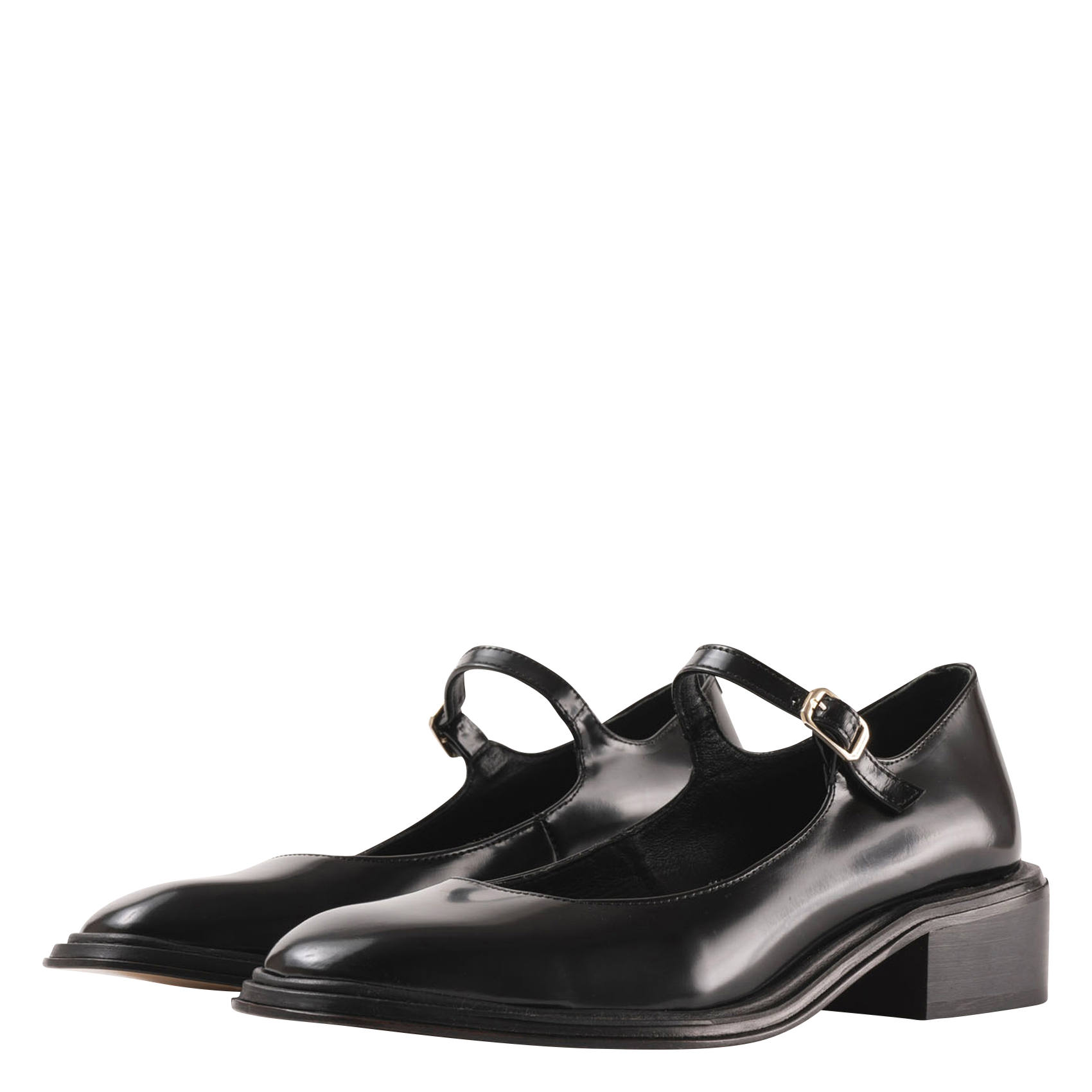 PENELOPE - Babies à talons en cuir | Noir