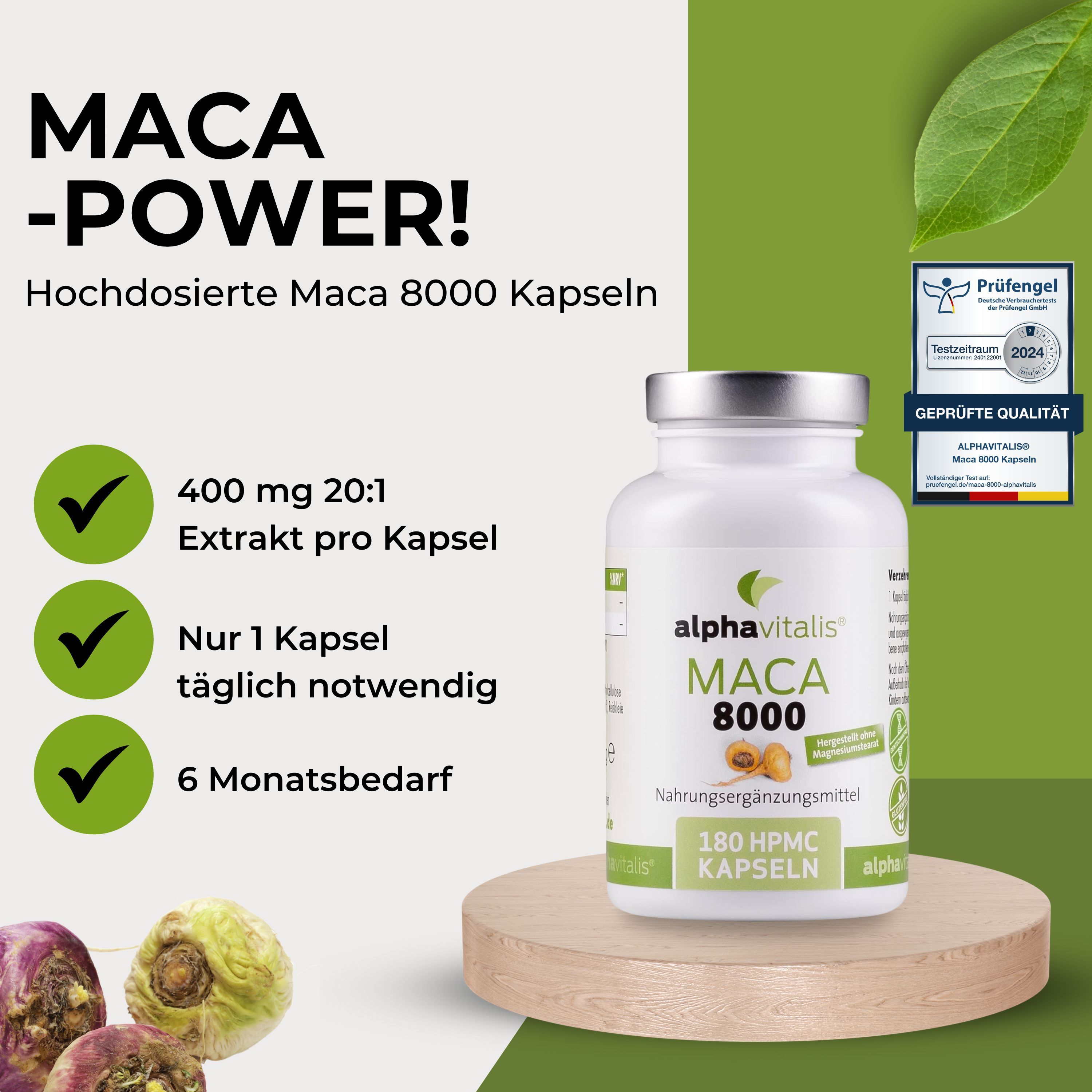 Alphavitalis® Maca Kapseln 8000 vegan