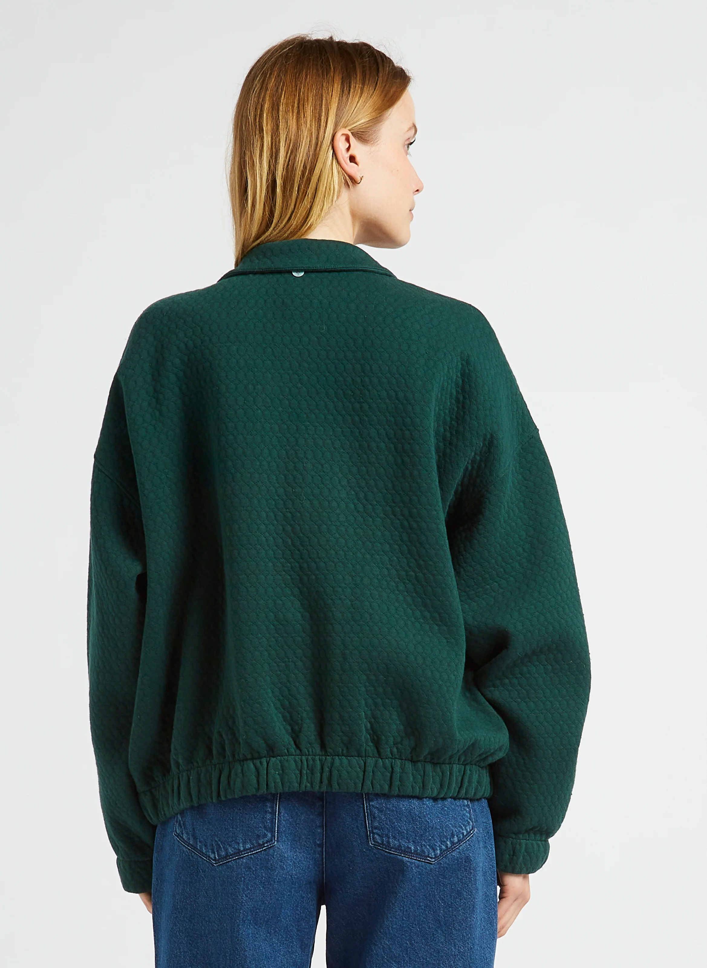 MANITAS - Blouson oversize col montant en coton mélangé | Vert