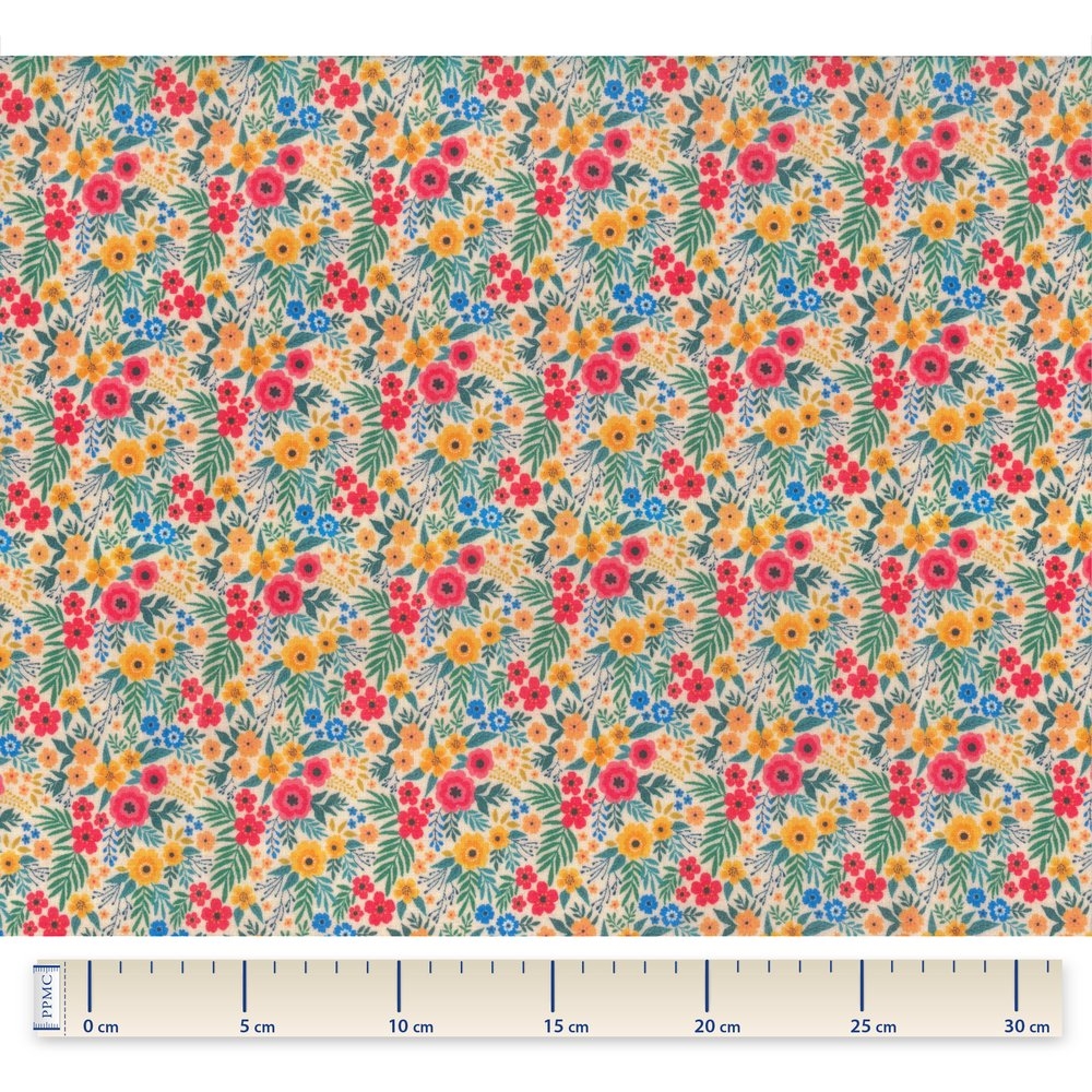 Tissu Enduit Au Mètre Fleuri Coloré Ex1049