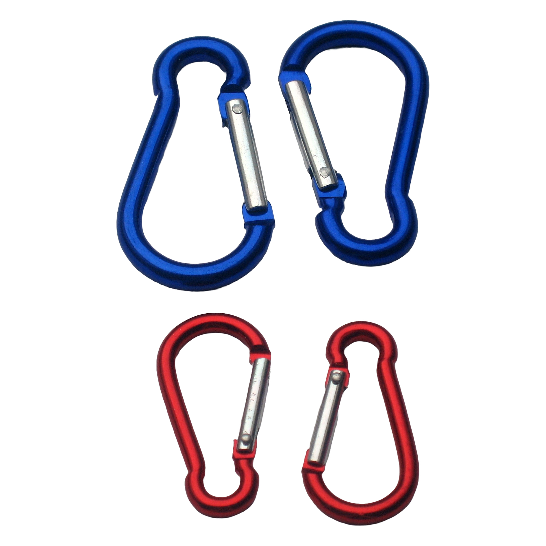 Karabinerhaken-Set - rot-blau - Aluminium