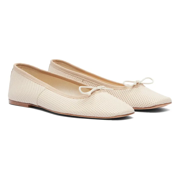 A.P.C. Ballerines Leah Effet Perforé Cuir | Beige