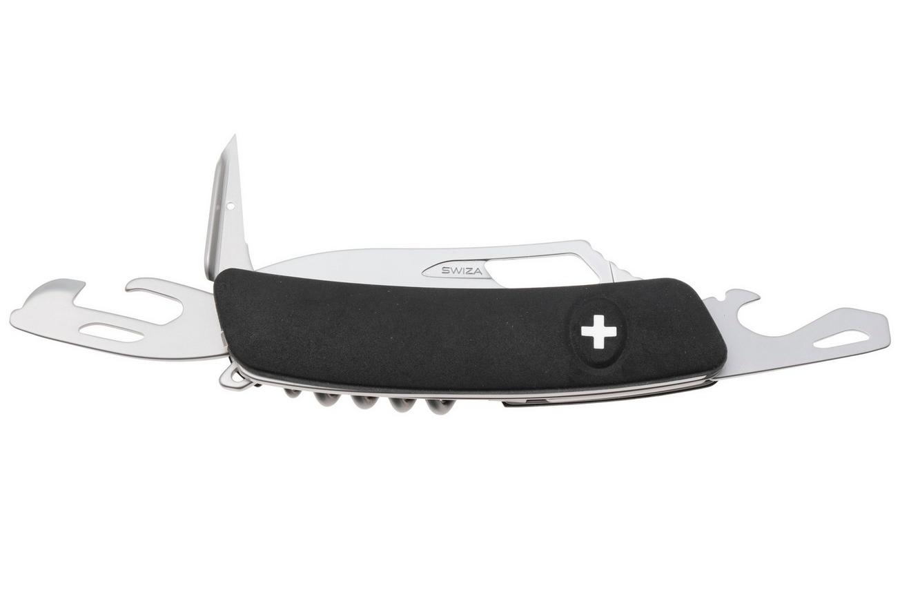 Swiza SH03 TR AM, KST.0036.1010, Black, Zwitsers zakmes, partly serrated, 6 tools