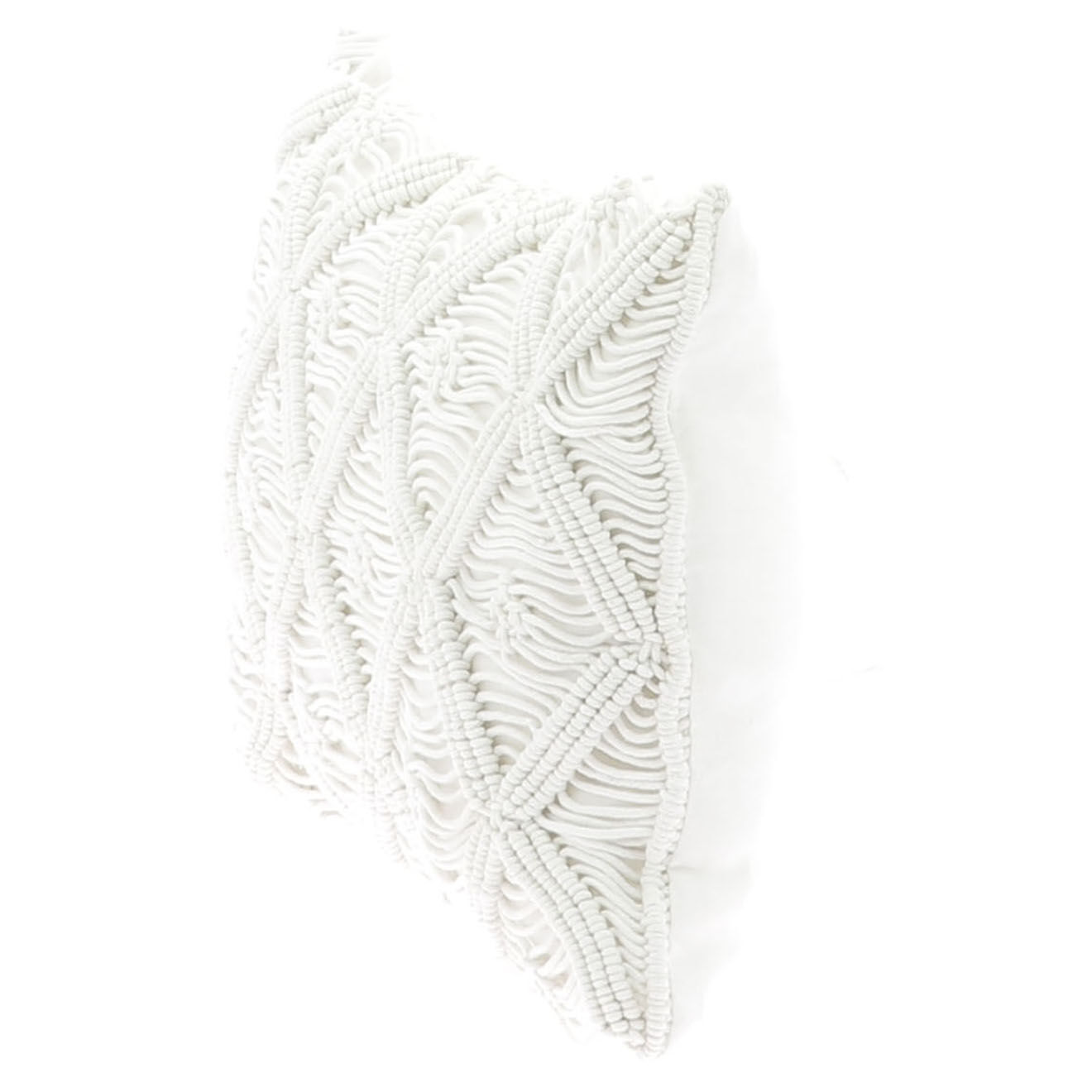 En Fil d'Indienne Housse de coussin Macramé blanche - 35x50 cm